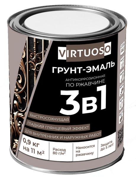 Грунт-эмаль VIRTUOSO PREMIUM 3-в-1 по ржавчине